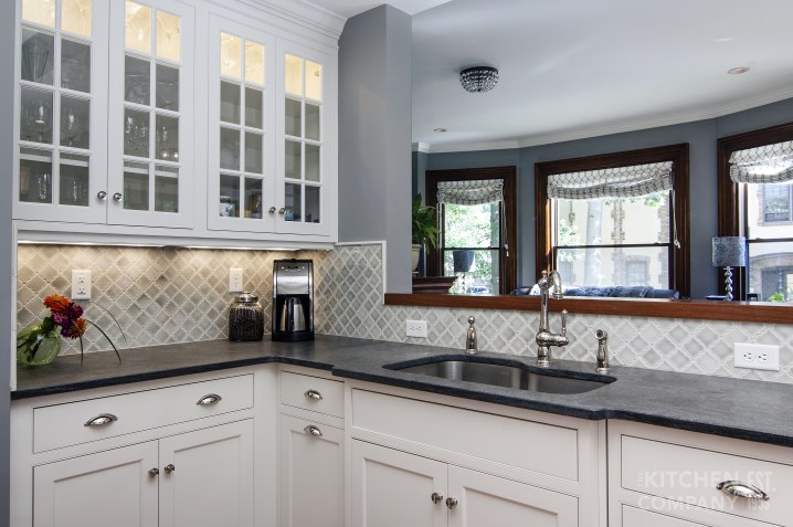 traditional kitchen with stone countertops