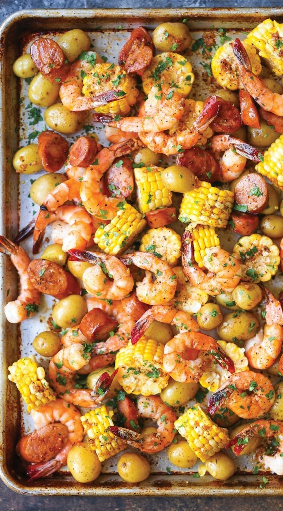 pan shrimp and corn and potatoes<br />
