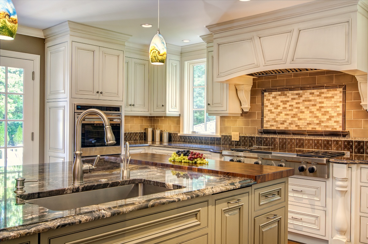 elegant kitchen with marble countertop